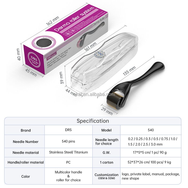 Derma Roller Manufacturer - DRS 540 Durable Titanium Micro Needle for Facial