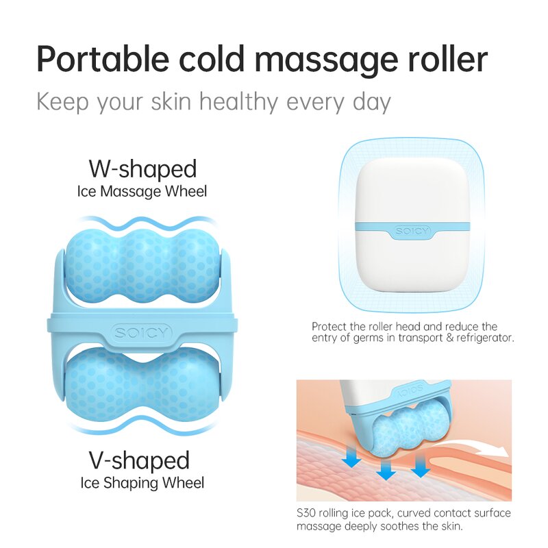 Face Ice Roller Manufacturer - Soicy S30 New 2-in-1 Design Portable for Pain Relief