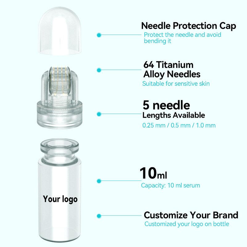 Derma Roller Manufacturer - 64 Pins Top Sale Hydra Roller Titanium Serum Applicator