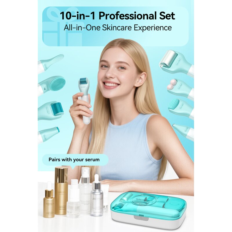 Dermaroller Kit Manufacturer - G10 Factory Price 10in1 Face Massage Ice Roller