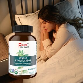 Ashwagandha Capsules - Organic with Black Pepper Stress Relief Sleep Support
