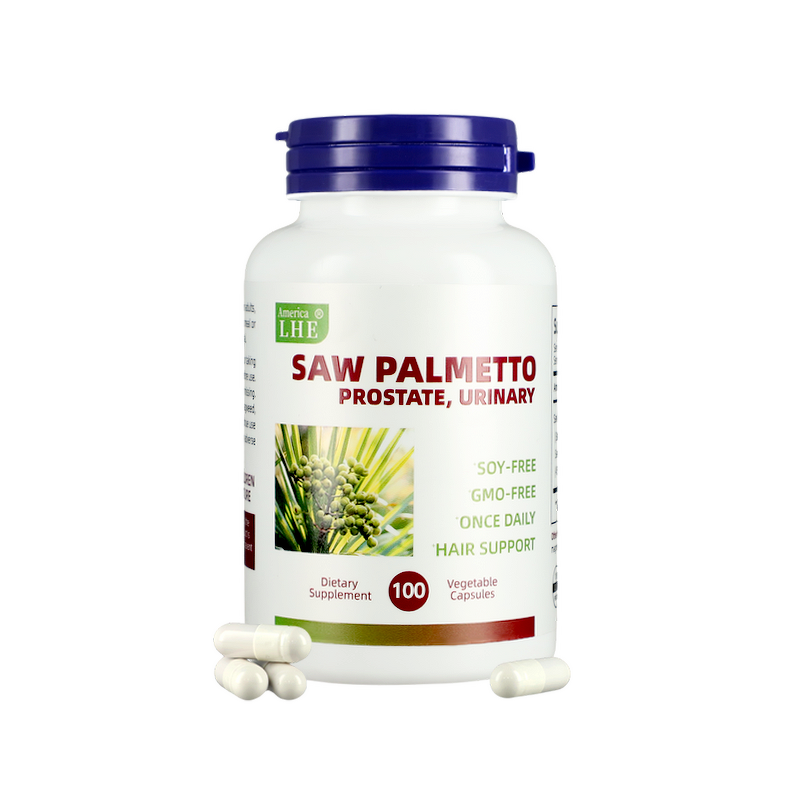Saw Palmetto Capsules - 100 Count with Vitamin E Prostate Hair Health Support