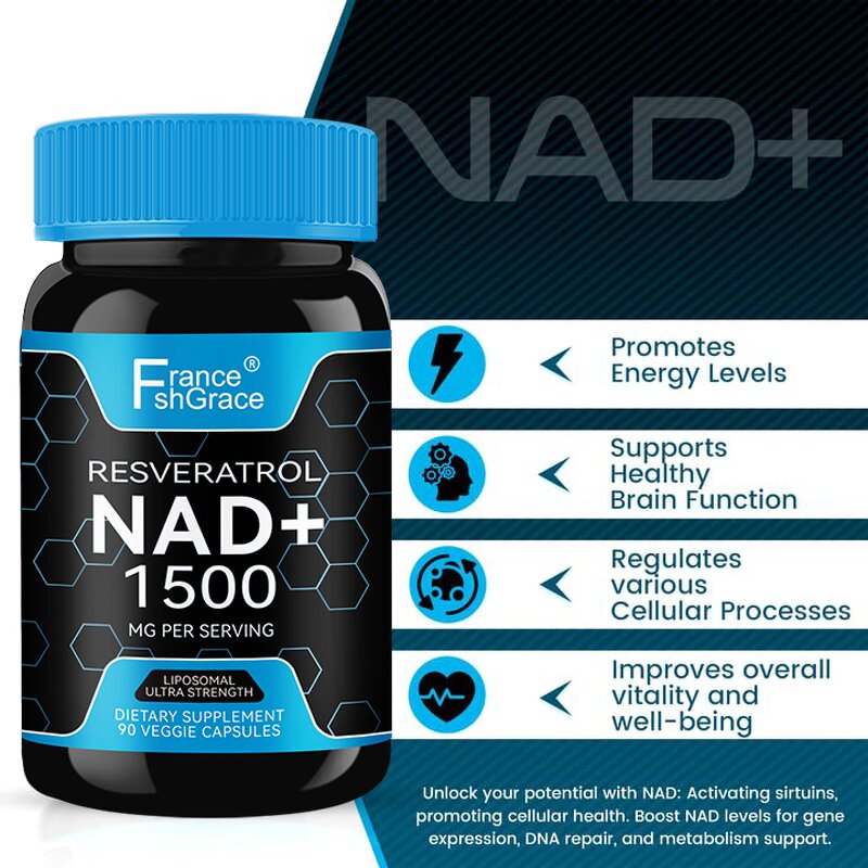 NAD Capsules - 1500mg with Resveratrol Cellular Health Stamina Aging Support
