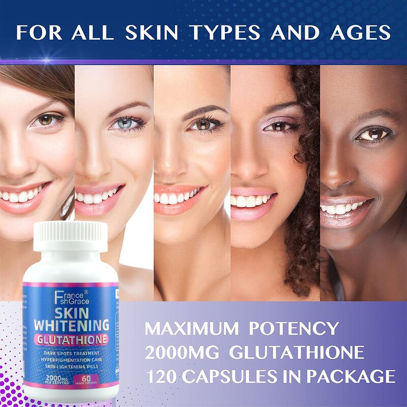 Skin Whitening Capsules - Customized 60 Count 2000mg Dark Spots Lightening