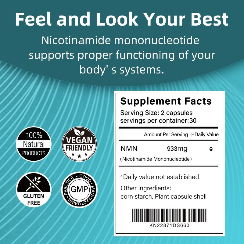 NMNH Capsules - 28000mg NAD Levels Boost Anti Aging Support for Adults