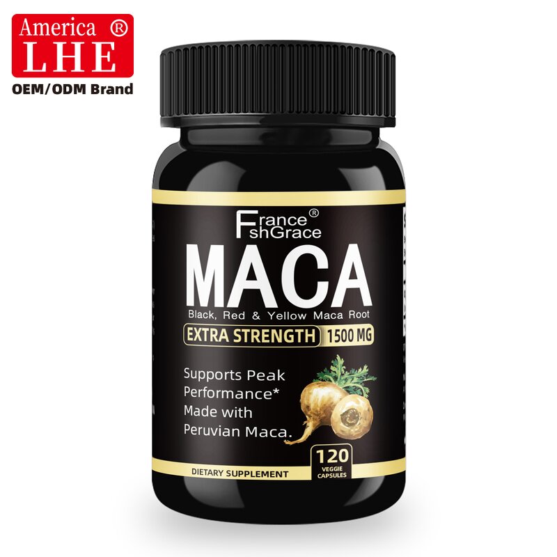 Peruvian Maca Root Capsules - Premium 120 Count Supplement for Men and Women