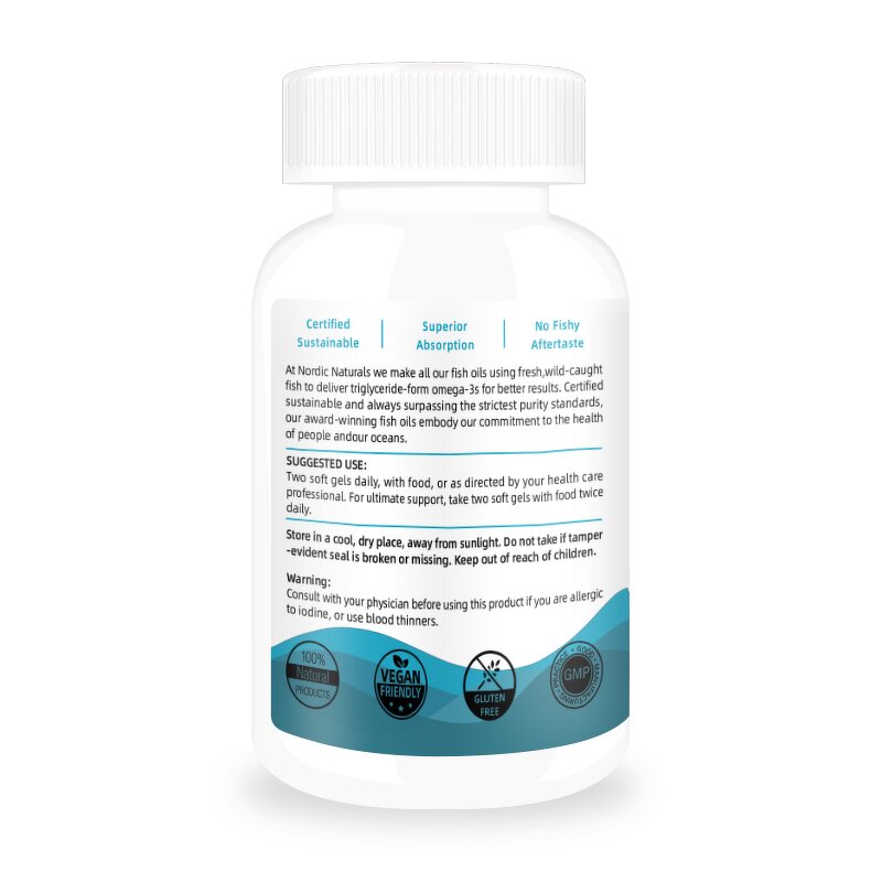 Ultimate Omega Softgels - 1280mg High Potency Brain Heart Health Support