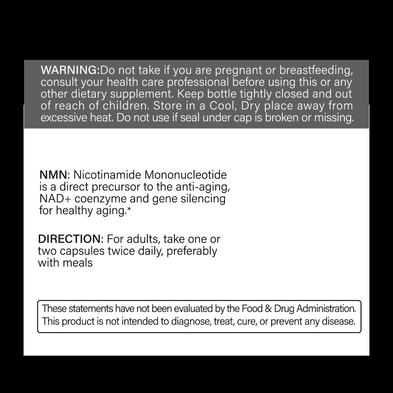 NMNH Capsules - 28000mg NAD Levels Boost Anti Aging Support for Adults