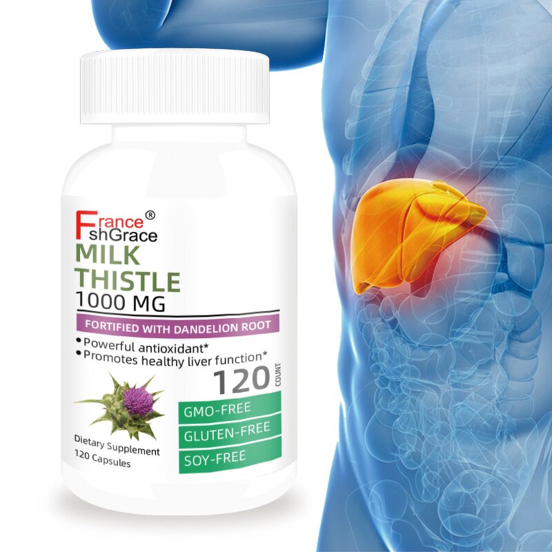 Milk Thistle Capsules - 1000mg Liver Heart Health Antioxidant Properties Support