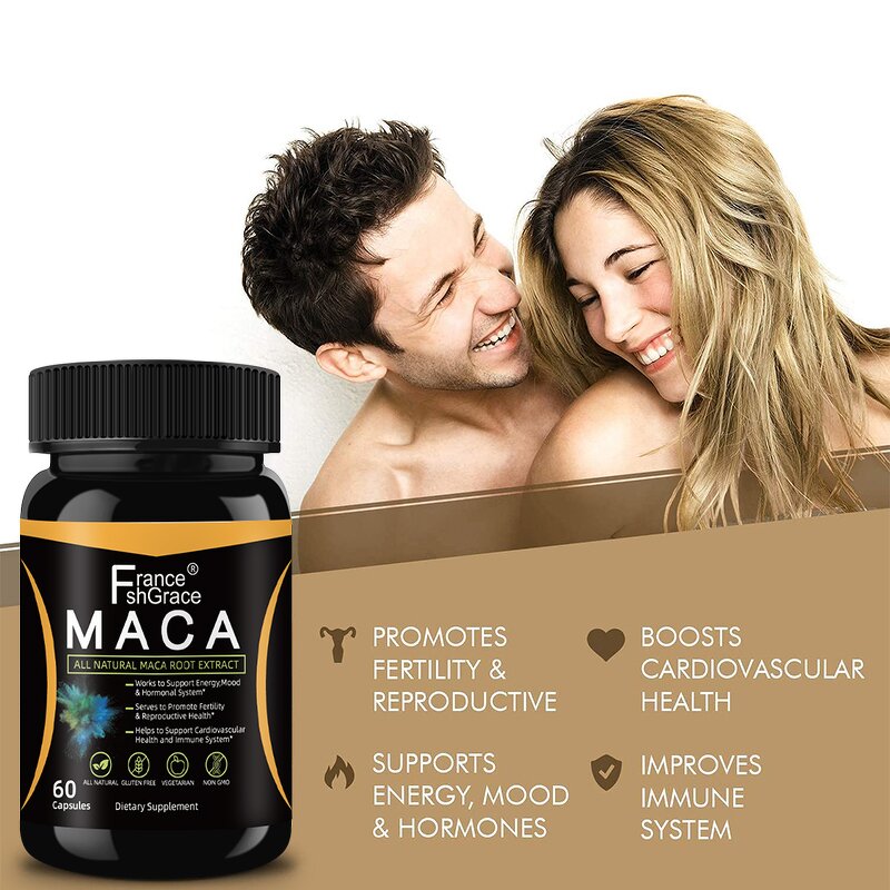 Maca Root Capsules - Premium 60 Count Men Strength Organic Extract Supplement