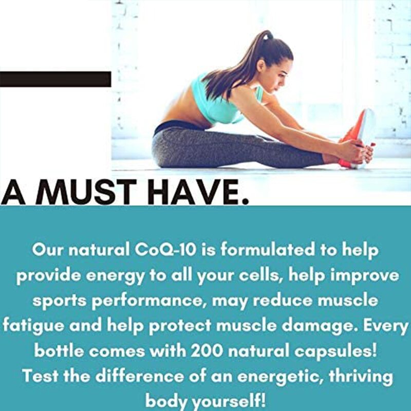 CoQ10 Supplement - Premium Organic Coenzyme Heart Healthy Adult Support