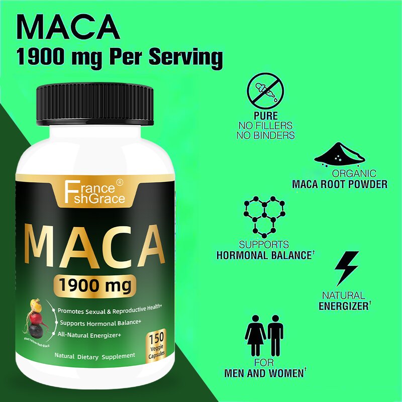 Maca Root Capsules - Customized 150 Gluten-Free Energy Support Organic Pills