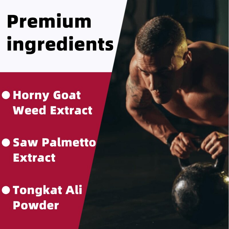 Herbal Energy Booster Capsules - Organic Male Support Health Dietary Supplement