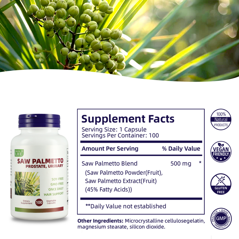 Saw Palmetto Capsules - Multivitamins Prostate Health Support Supplement for Men