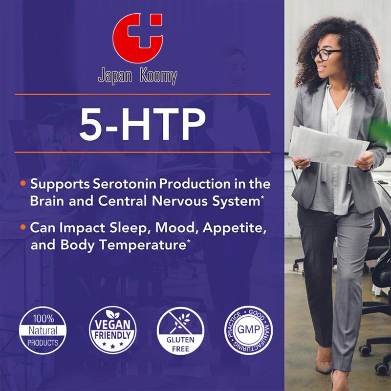 5-HTP Capsules - 100mg Organic Positive Mood Support Supplement for Adults