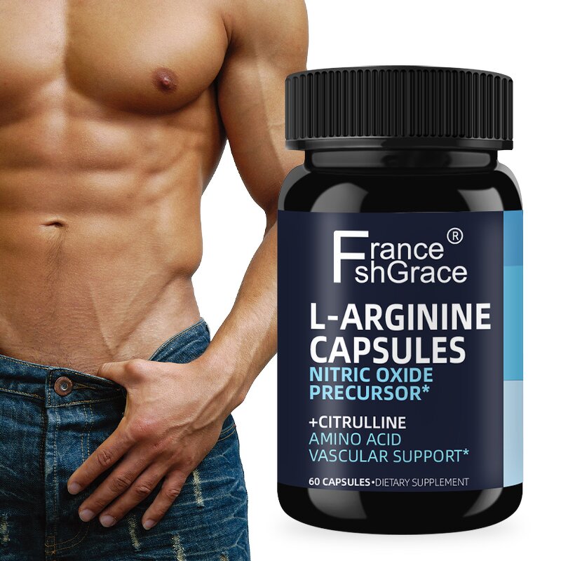 L Arginine Capsules - Male Enhancing Nitric Oxide Vascular Support 60 Count