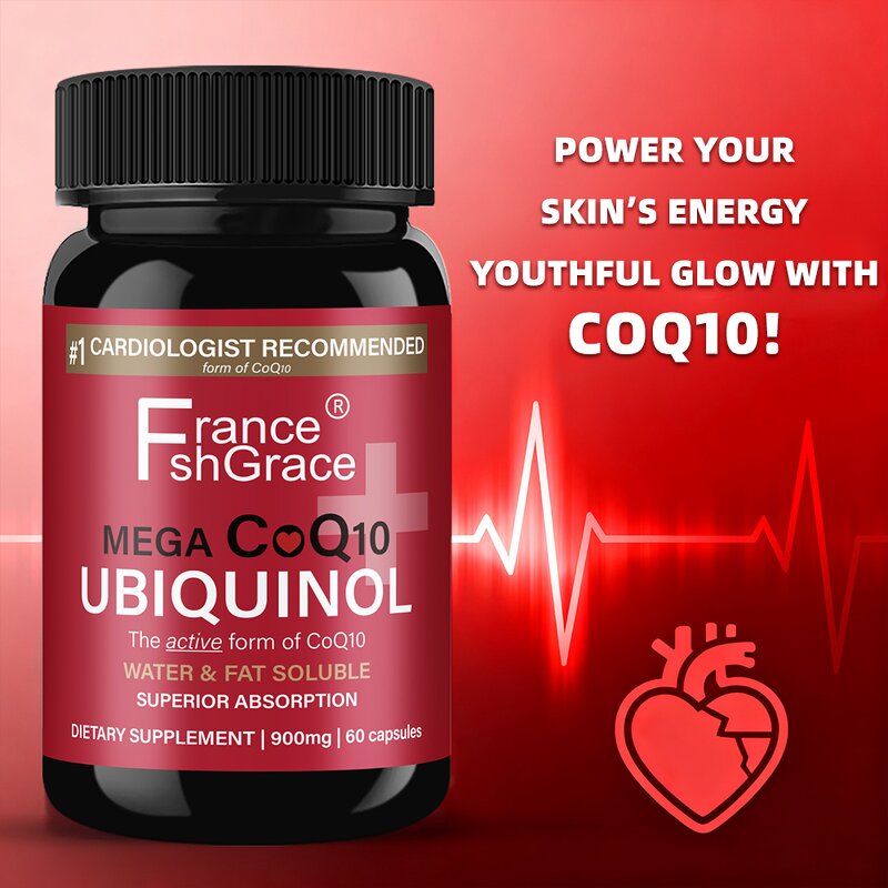 CoQ10 Capsules - 60 Count High Absorption Heart Health Dietary Supplement