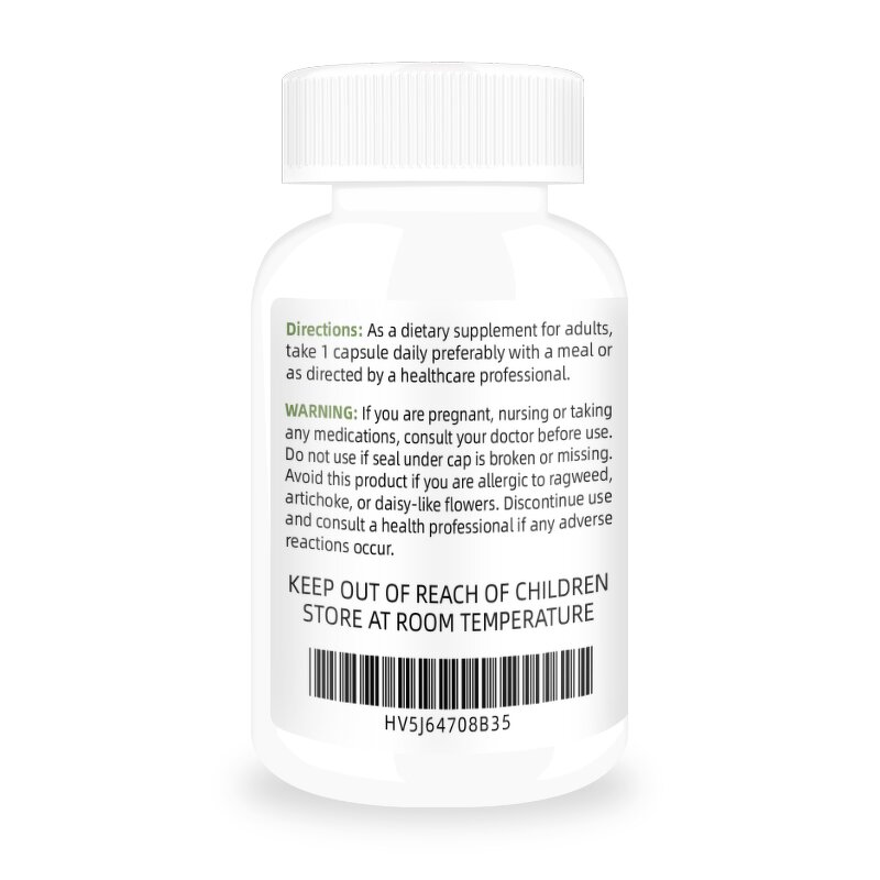 Milk Thistle Silymarin Capsules - Liver Detox Antioxidant Support Supplement