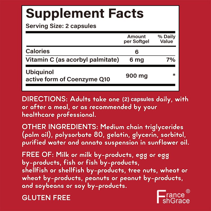 Ubiquinol Capsules - 900mg Cardiologist Recommended Heart Health Support