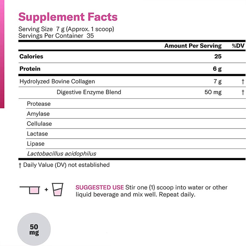 Bovine Collagen Peptides Powder - Grass-Fed Hydrolyzed Hair Skin Nails Support