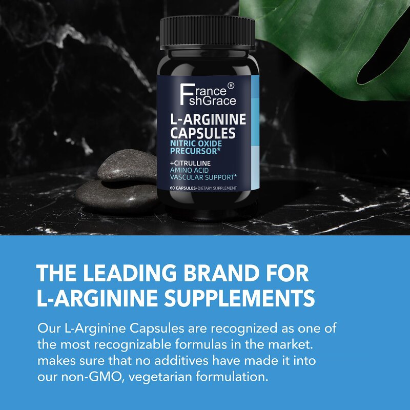 L Arginine Capsules - Male Enhancing Nitric Oxide Vascular Support 60 Count
