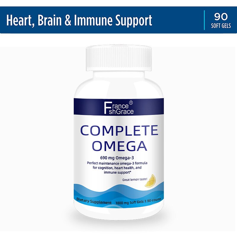 Omega 3 Fish Oil Extract - Premium Heart Brain Eye Immune Mood Health Support
