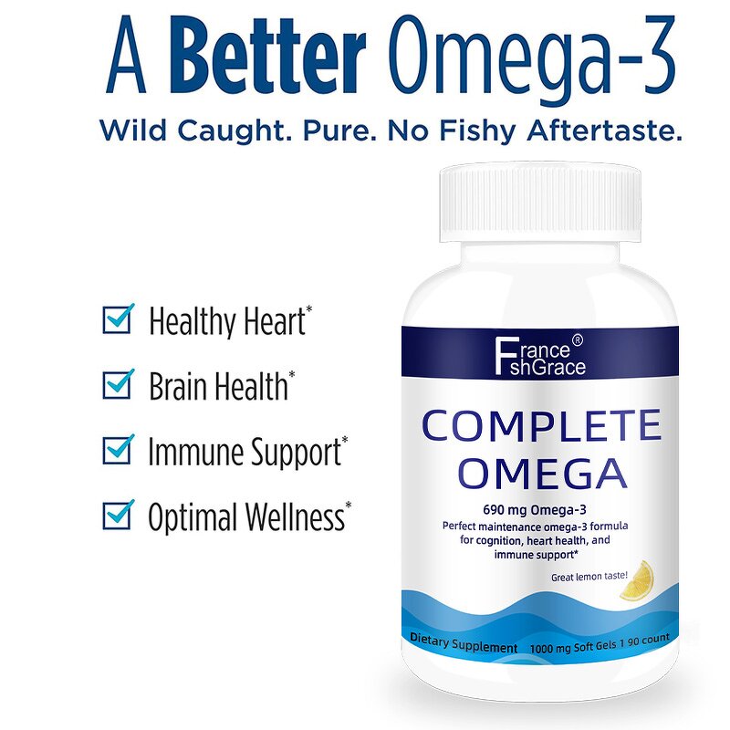 Omega 3 Fish Oil Extract - Premium Heart Brain Eye Immune Mood Health Support