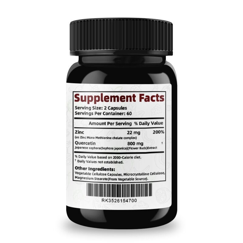 Zinc Quercetin Capsules - Immunity Improvement Support Supplement for Adults
