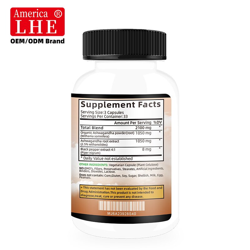 Ashwagandha Root Capsules - 2100mg Organic Immune Function Support Supplement