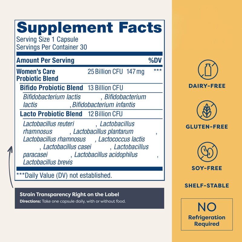 Probiotic Capsules - Customized pH Balance Vaginal Urinary Digestive Immune Health