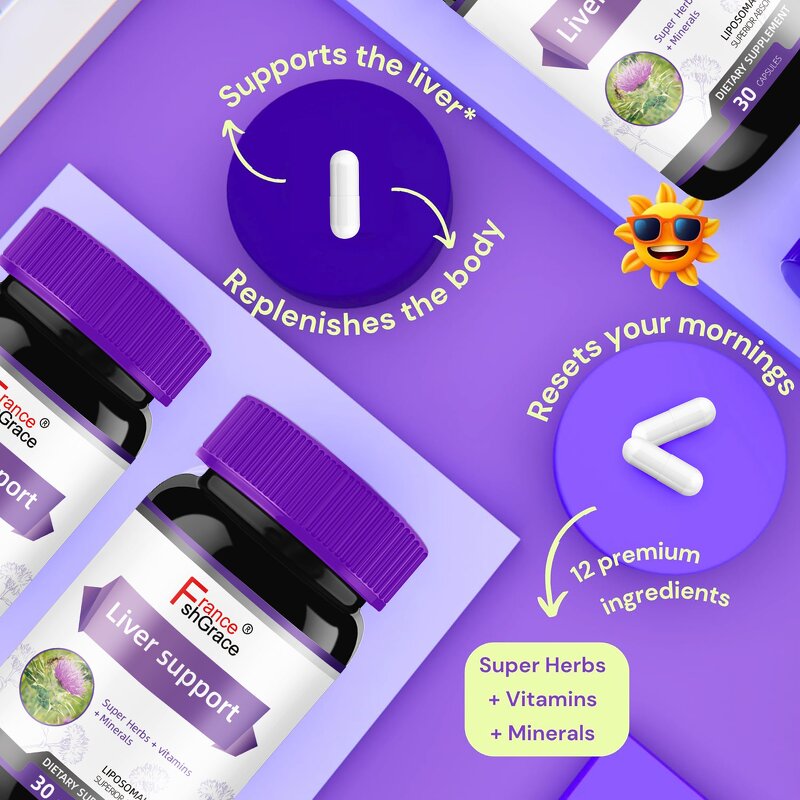 Liver Support Capsules - Customized Plant Extracts 30 Count Adults Health