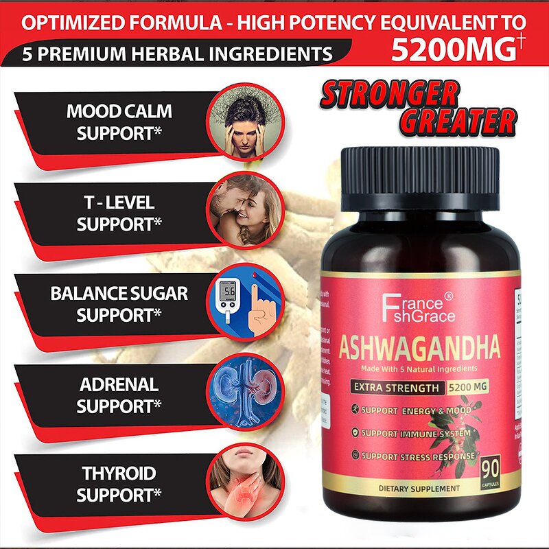 Ashwagandha Capsules - Daily Turmeric Ginger Black Pepper Sleep Support