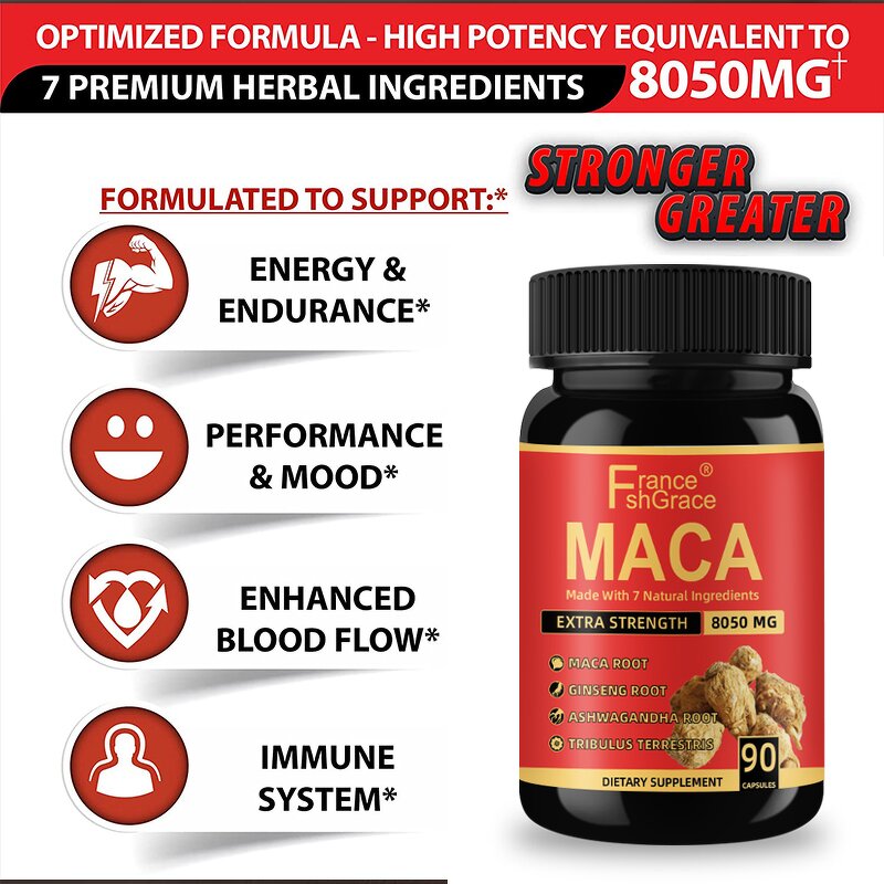 Maca Root Capsules - High Quality 90 Count Energy Improve Health Supplement