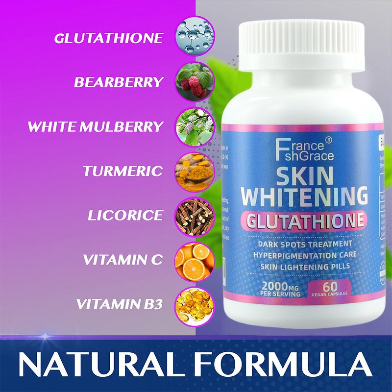 Skin Whitening Capsules - Customized 60 Count 2000mg Dark Spots Lightening