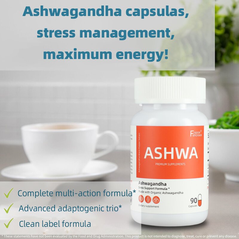 Ashwagandha Root Capsules - 1950mg Bioavailable Black Pepper Mood Support