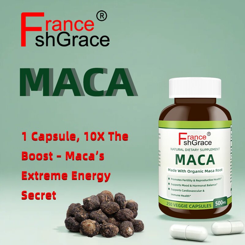 Maca Root Capsules - Mood Hormonal Balance Cardiovascular Immune Health Support