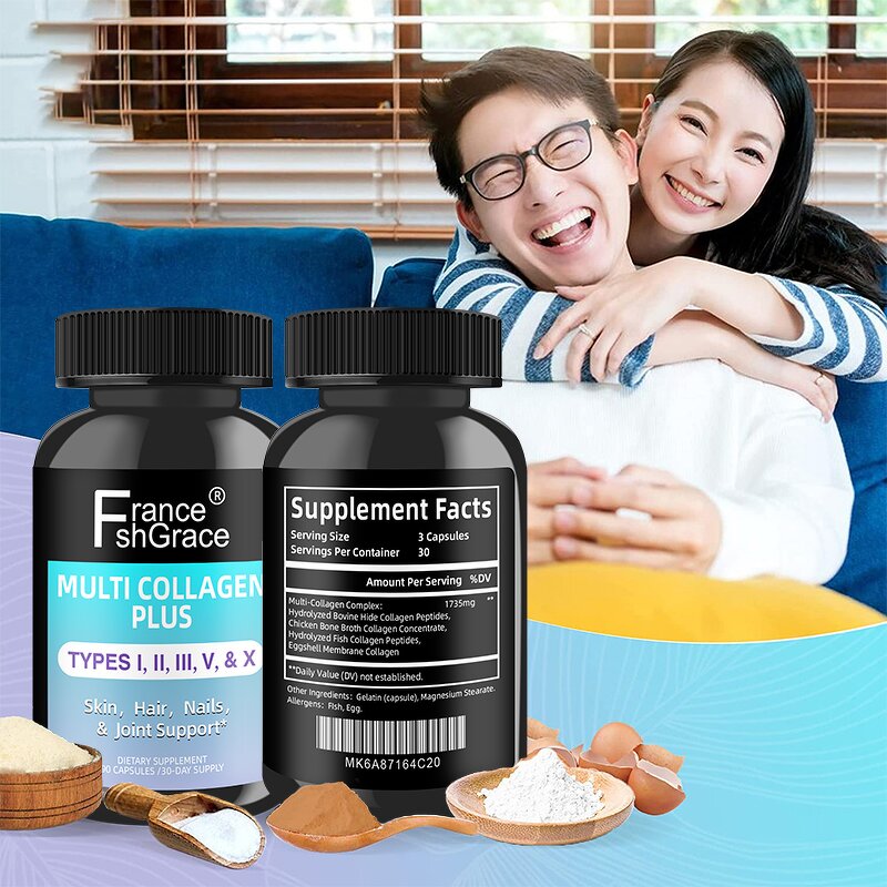 Multi Collagen Capsules - Type I II III V X Hair Skin Nails Joint 90 Count