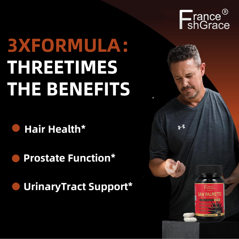 Saw Palmetto Prostate Capsules - with Ashwagandha Turmeric Tribulus Maca Green Tea