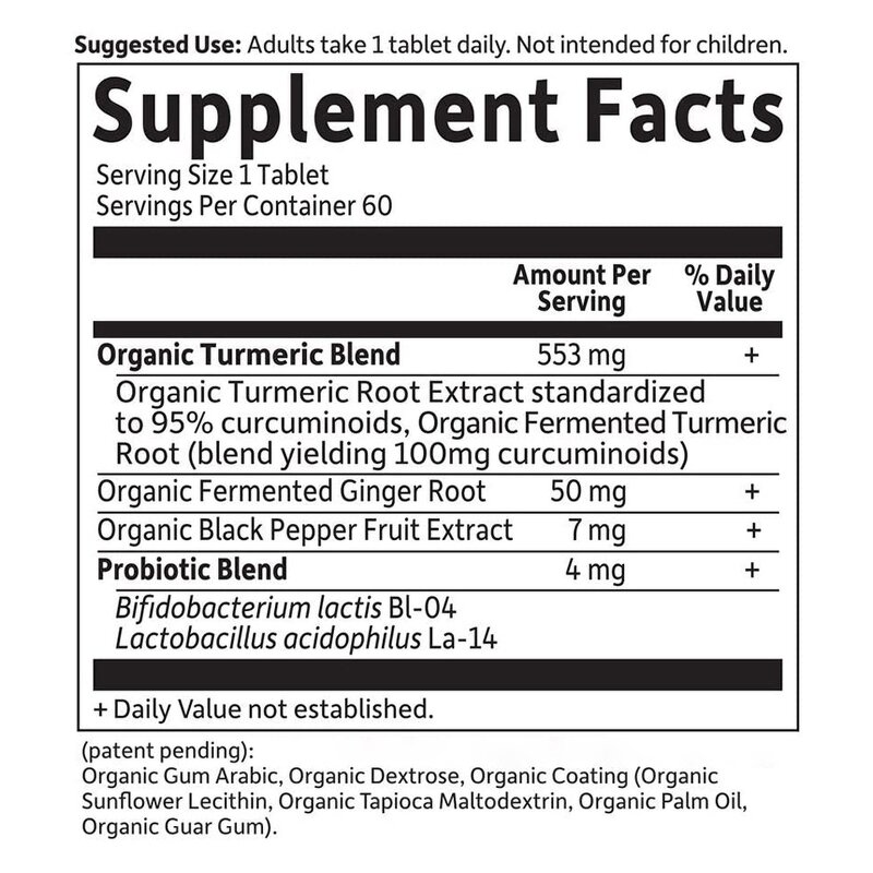 Turmeric Tablets - High Quality Organic Enhanced Digestion Gluten Free Supplement