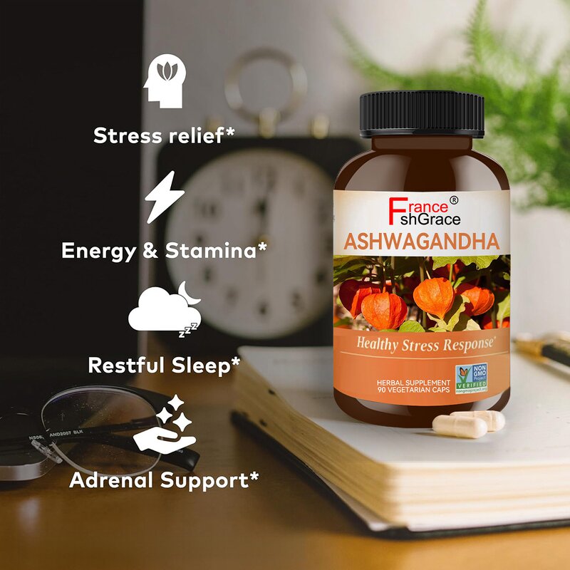 Ashwagandha Capsules - High Quality Herbal Stress Sleep Support Plant Extracts