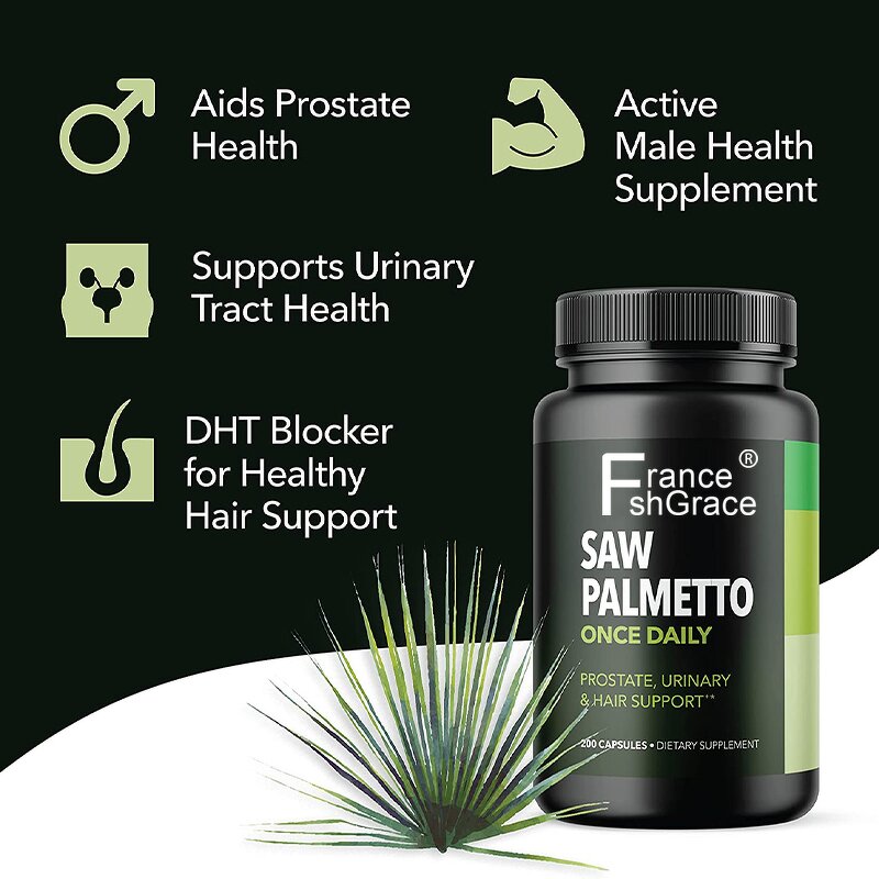 Saw Palmetto Capsules - Customized Prostate Hair Growth Support for Men