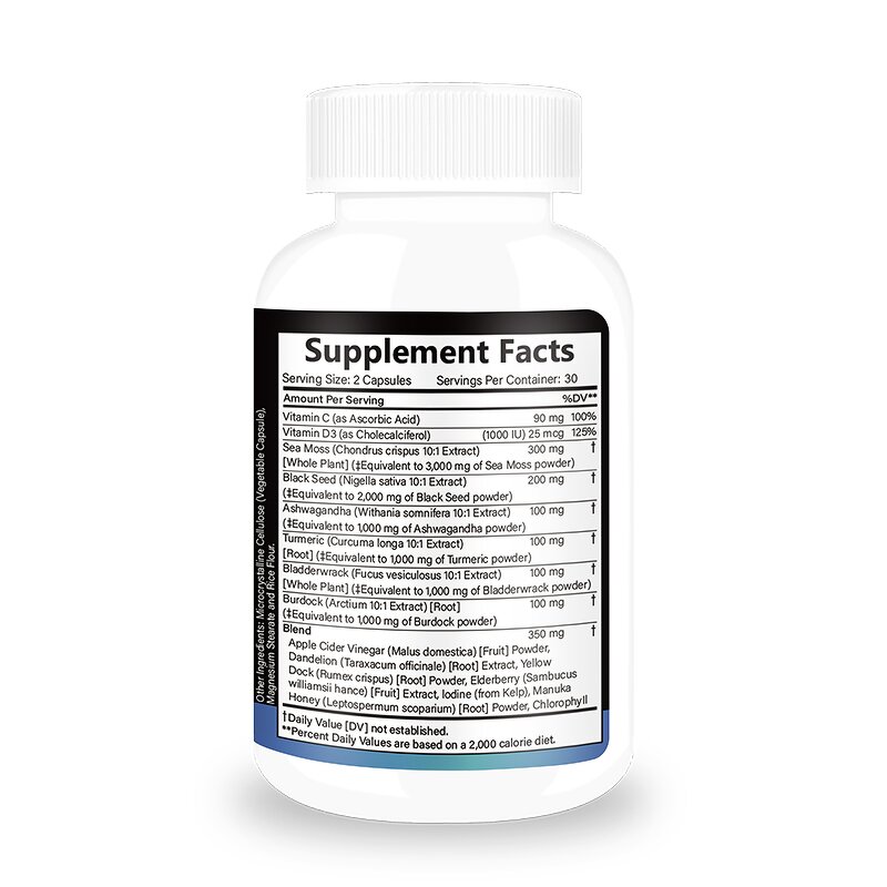 Sea Moss Composite Capsules - Organic Immunity Improvement Support for Adults