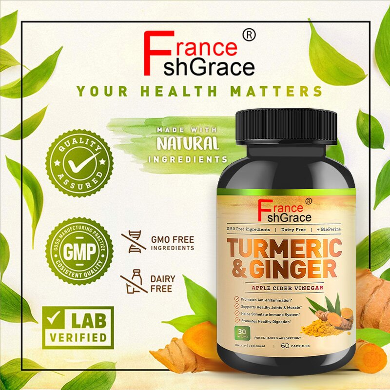 Turmeric Curcumin Capsules - Organic Ginger Joint Health Advanced Absorption