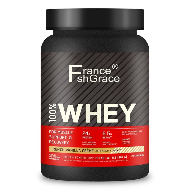 Whey Protein Powder - Vanilla Flavor Muscle Gain Non-GMO Gluten Free