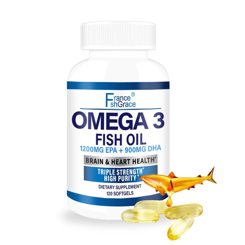 Triple Strength Omega 3 Capsules - 1200mg EPA DHA Heart Brain Eye Health Support