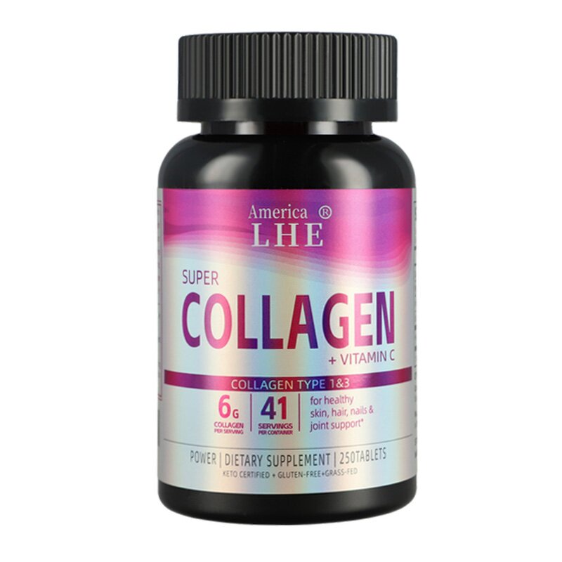 Collagen Tablets - Type III 250 Count Skin Hair Nails Joint Support