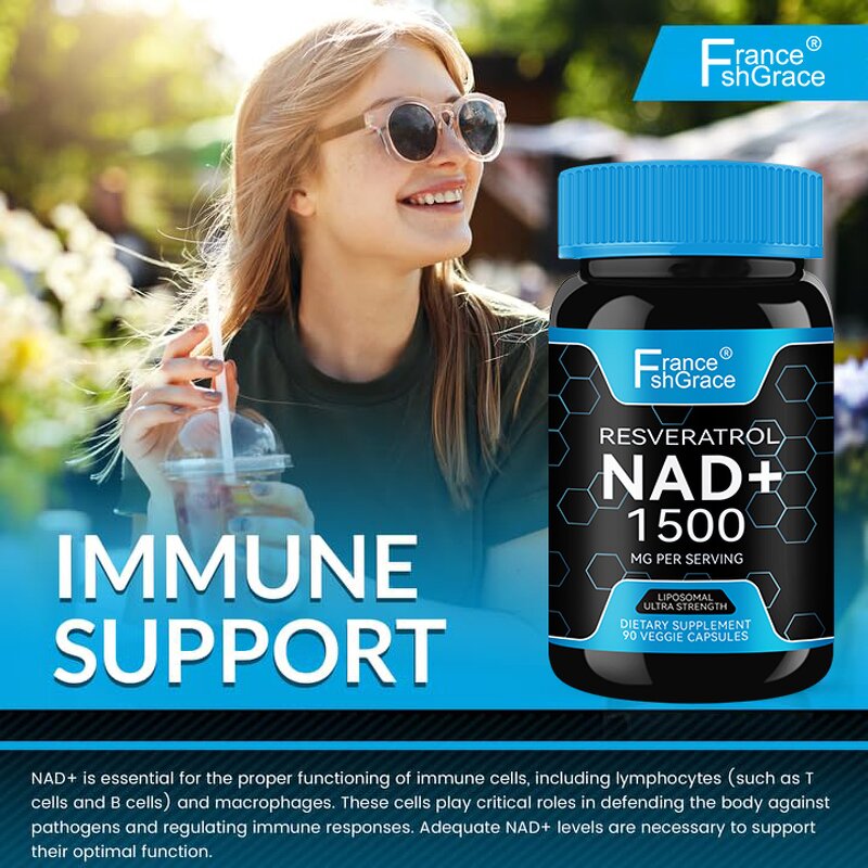NAD Capsules - 1500mg with Resveratrol Cellular Health Stamina Aging Support