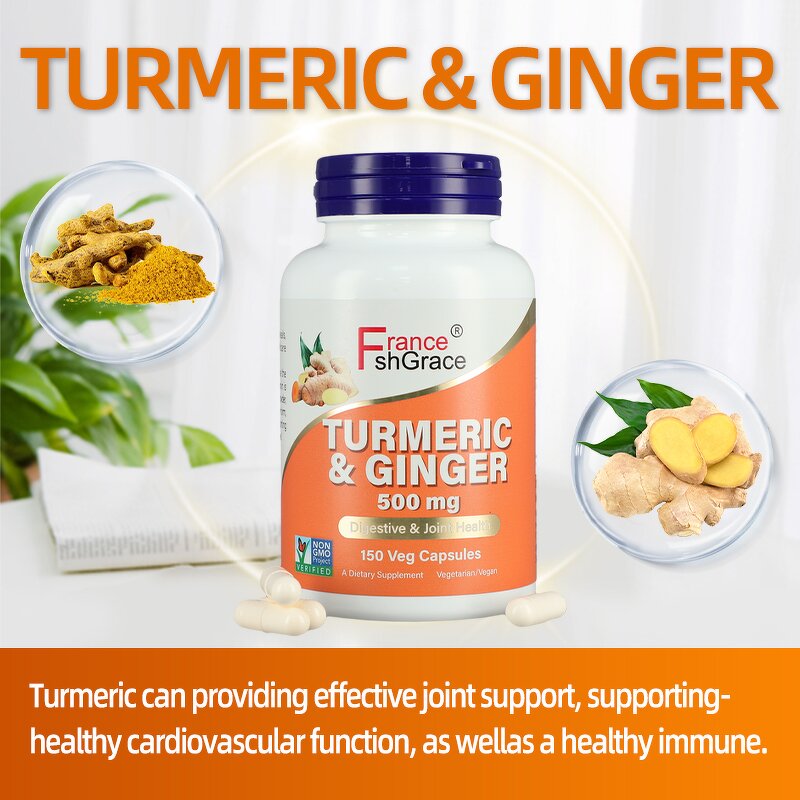 Turmeric Curcumin Capsules - High Potency Ginger Immune System Support Supplement