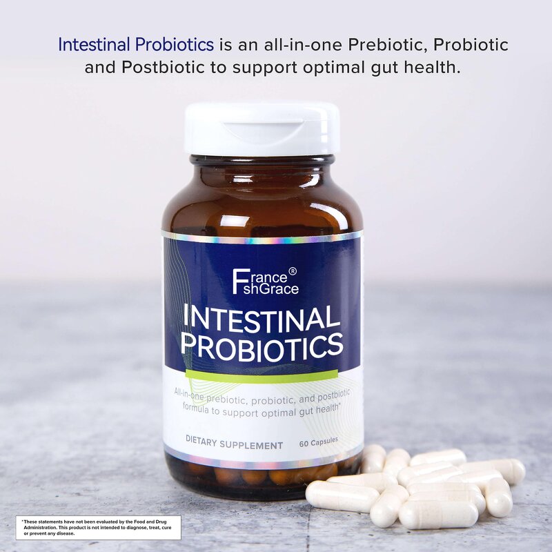 Prebiotic Probiotic Capsules - Organic Herbal Extract Gut Health 60 Count