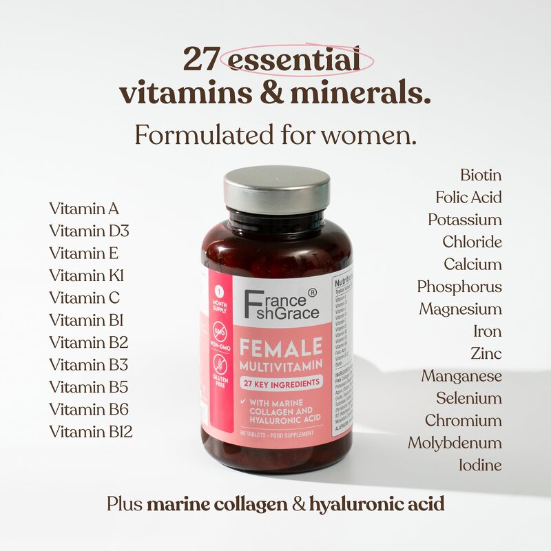Women Multivitamin Tablets - Marine Collagen Hyaluronic Acid Immunity Support